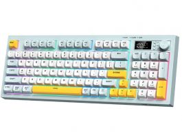 Onikuma G80 Tri-Mode Vezeték Nélküli Gamer Billentyűzet - világoskék